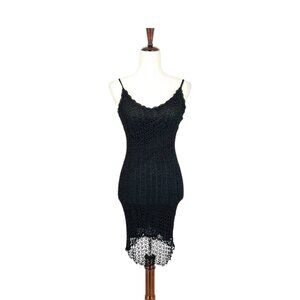 Donna Gray Crochet Dress | Medium